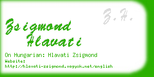 zsigmond hlavati business card